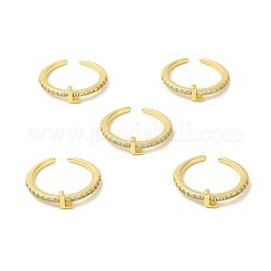 Кольцо-манжета с открытой буквой из прозрачного кубического циркония RJEW-H120-09G-L