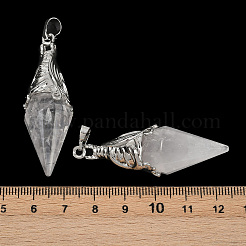 Подвески из натурального кварцевого кристалла с огранкой в форме биконуса&nbsp;G-Z101-03P-05