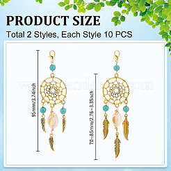 5 шт. подвеска из сплава и синтетической бирюзы HJEW-GA00038