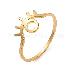 Кольца для женщин из нержавеющей стали 304 с выемкой в форме глаза&nbsp;LS-RJEW-G353-02G