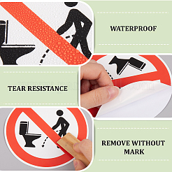 ПВХ наклейки с надписью «Не мочиться»&nbsp;AJEW-WH20006-101B