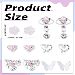 1 коробка комплектов сережек-гвоздиков из сплава со стразами&nbsp;EJEW-LP0003-80