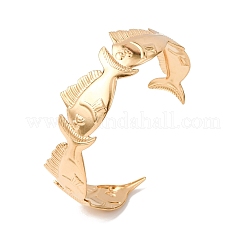 Браслеты-манжеты из нержавеющей стали Marine 304 для женщин&nbsp;BJEW-Z147-01G-01