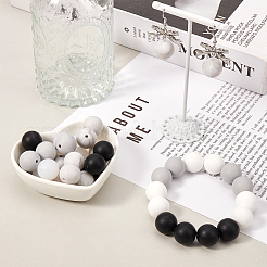 75 шт. 5-х цветные круглые силиконовые фокусные бусины SIL-SP0001-02