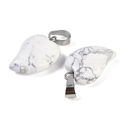 Подвески в виде сердца из натурального говлита&nbsp;G-H073-03P-11