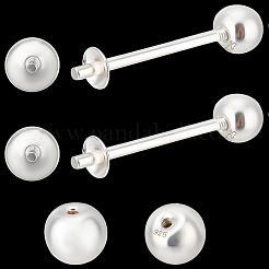 2 пара 925 сережек-гвоздиков из стерлингового серебра&nbsp;STER-BBC0008-31D