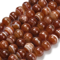 Натуральные полосатые агатовые бусы&nbsp;G-L642-B04-10mm
