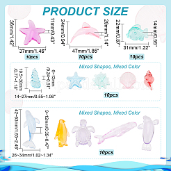 50шт 5 стиля прозрачные акриловые бусины OACR-PH0004-20