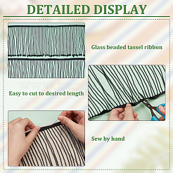 1 ярд полиэстерового кружева с кисточкой из стеклянных бусин OCOR-BC0007-85