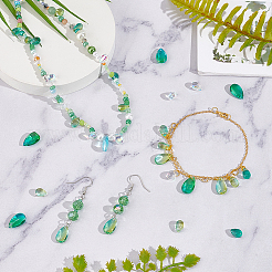 120шт 6 цвета прозрачные стеклянные подвески&nbsp;GLAA-GA0001-80