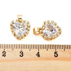 Подвески из латуни с покрытием из прозрачного кубического циркония&nbsp;KK-S379-05G