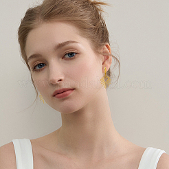 2 пара серег-колец из нержавеющей стали 304 двух цветов&nbsp;EJEW-HS0001-25