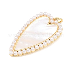 Латунь с подвесками из натуральных белых ракушек&nbsp;KK-C162-005B-G