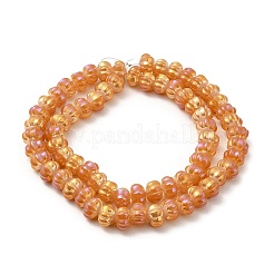 Гальванические стеклянные бусины с радужным покрытием GLAA-G106-02A-FR01