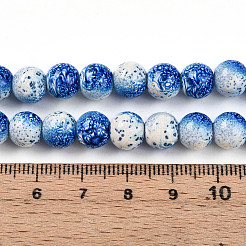 Прозрачная выпечка окрашенные стеклянные бусины нити&nbsp;DGLA-N009-8mm-07