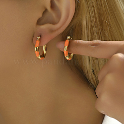 Настоящие серьги-кольца из нержавеющей стали 304 с покрытием из 18-каратного золота LR9688-1