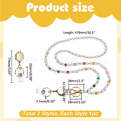 1 шт. круглый шнурок для удостоверения личности из дерева и разноцветного металла с изображением улыбающегося лица&nbsp;NJEW-ME0001-05B