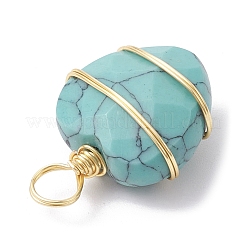 Подвески из медной проволоки из смешанных натуральных и синтетических драгоценных камней PALLOY-JF02491