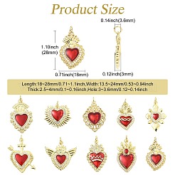 10 шт. 10 стиля подвески из латуни класса ААА с кубическим цирконием&nbsp;KK-CJ0003-07