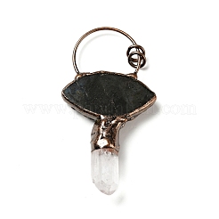 Большие подвески из натурального кристалла кварца и лабрадорита&nbsp;G-D468-19R