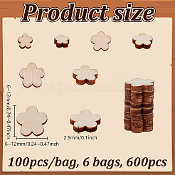 600шт цветок необработанный деревянный срез&nbsp;WOOD-GA0001-99