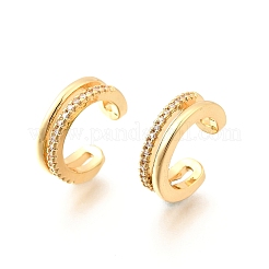 Латунные серьги-манжеты из прозрачного кубического циркония&nbsp;EJEW-F370-19G