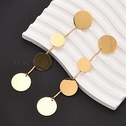 Серьги-гвоздики с кисточками из нержавеющей стали 304 EJEW-C142-11G