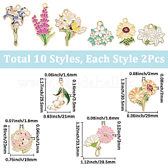 20шт 10 стиля подвески из сплава с эмалью&nbsp;ENAM-SC0006-74