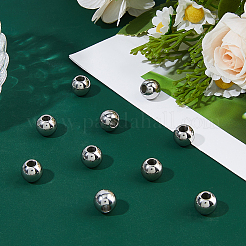 50 шт. Европейские бусины из нержавеющей стали 201 STAS-DC0017-23