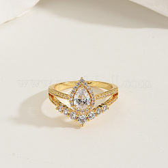 Латунные кольца с микропаве из кубического циркония&nbsp;IQ6889-5