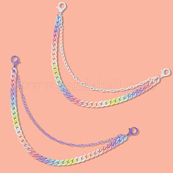 2 шт. двухцветные резиновые двухслойные цепные ремни для брюк&nbsp;AJEW-GF0011-20A