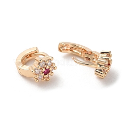 Серьги-кольца из латуни с микропаве из кубического циркония EJEW-P238-29KCG