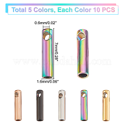 50 шт. 5-х цветные наконечники для шнура из нержавеющей стали 304&nbsp;STAS-DC0003-66