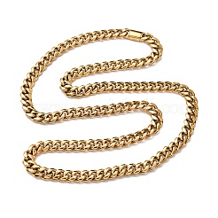 Ожерелья из кубинской цепочки из нержавеющей стали 304 толщиной 8 мм для унисекс&nbsp;NJEW-K295-02A-G