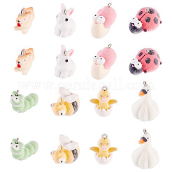 16 шт. 8 подвески из флокированной смолы&nbsp;RESI-TA0004-16