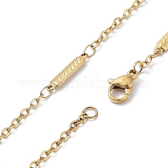 Ионное покрытие (ip) 304 нержавеющая сталь прямоугольная цепочка ожерелье NJEW-K249-04G