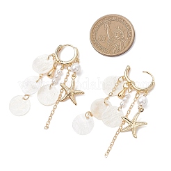 Серьги-кольца из ракушечного жемчуга&nbsp;EJEW-TA00789