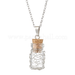 Подвеска из медной проволоки в виде пустой стеклянной бутылки из нержавеющей стали 304 NJEW-JN05275