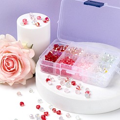 560шт 8 стиля прозрачные окрашенные распылением и гальванические прозрачные стеклянные бусины GLAA-LS0001-07