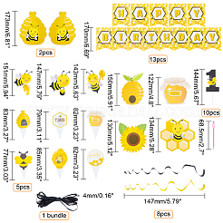 4 комплект из 4 бумажных украшений для торта с изображением пчел DIY-GA0002-29