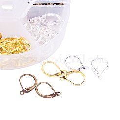 15 мм латунные фиксаторы серьги 3 смешанных цвета в одной коробке для изготовления ювелирных изделий KK-PH0015-03M