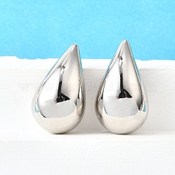 Серьги-гвоздики в форме капли из латуни с гальваническим покрытием для женщин EJEW-K247-02P