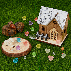 120 шт. 8-цветное светящееся украшение для демонстрации цыплят из смолы RESI-DC0001-29