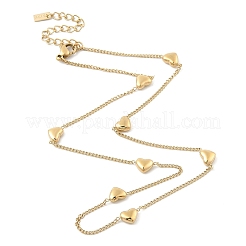 Ионное покрытие (ip) 304 нержавеющая сталь цепочка в форме сердца ожерелья для женщин NJEW-F328-01G