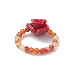 Природные сердолик кольца палец&nbsp;RJEW-TA00212