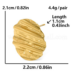 Стильные овальные серьги-гвоздики из нержавеющей стали 304 BM7632-2