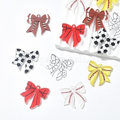 12 шт. 6-цветные подвески с рисунком в виде шаров из акрила&nbsp;OACR-YW0004-36