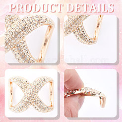 4 шт. 2-цветные пряжки-банты со стразами из сплава с угловыми узлами FIND-GF0005-32