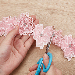 Двухслойные полиэстеровые цветочные кружевные ленты DIY-WH0656-60B