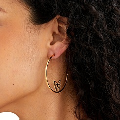 Модные и элегантные большие серьги-гвоздики в форме буквы С с бабочкой из нержавеющей стали BZ5036